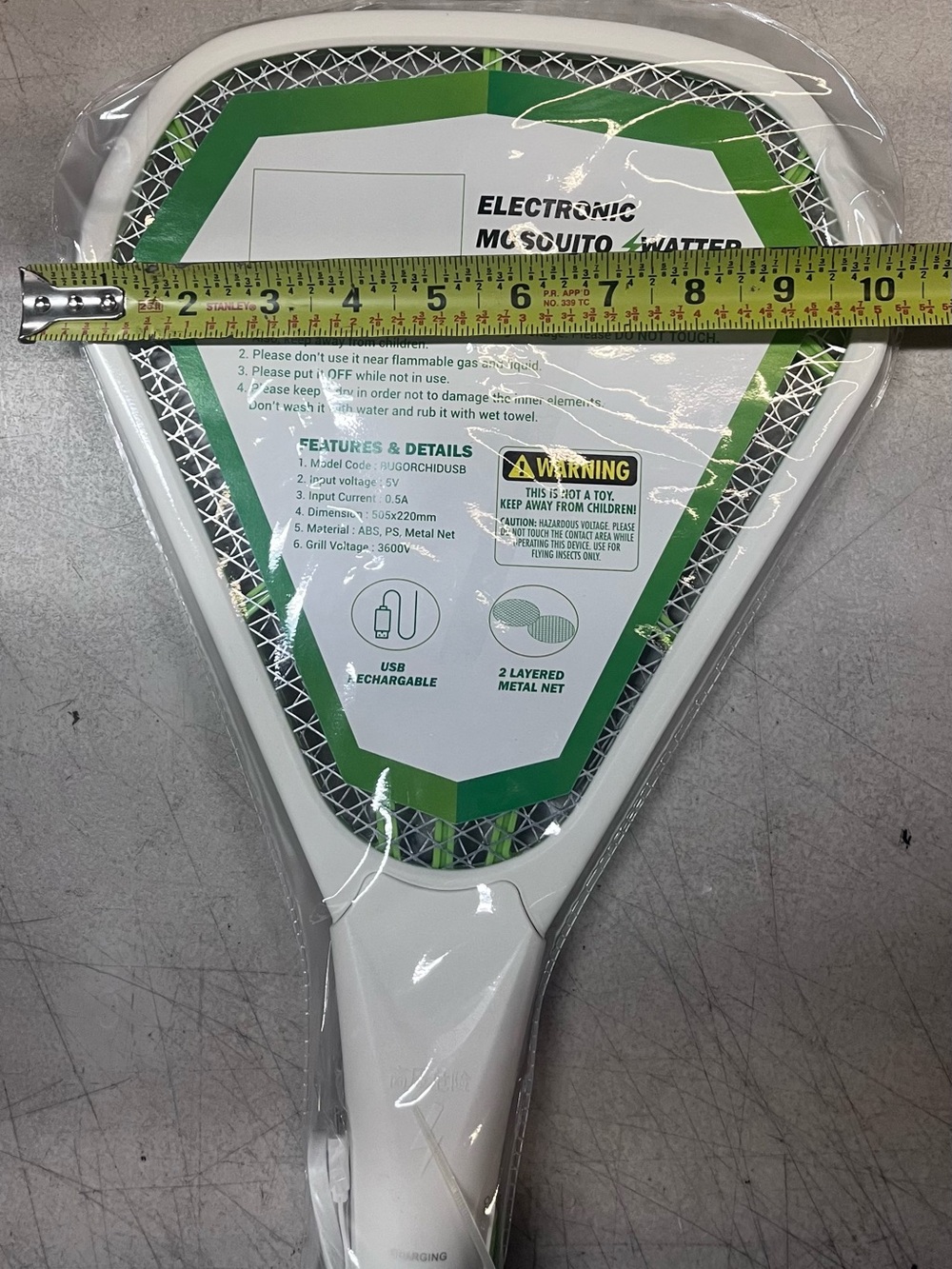 20x9 rechargeable Bug Zapper Racket - Picture 2 of 2